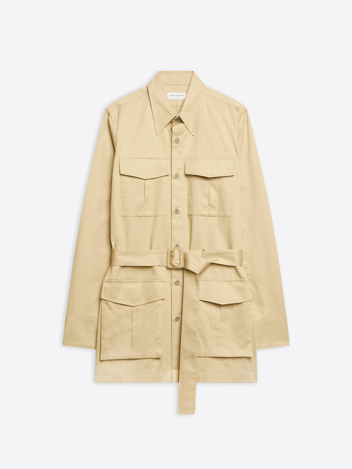 Belted utility shirt