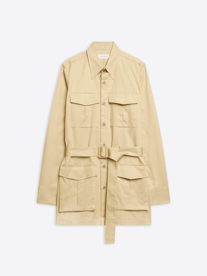 Belted utility shirt