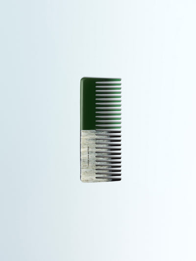 Green and silver comb on a light blue background - Dries Van Noten