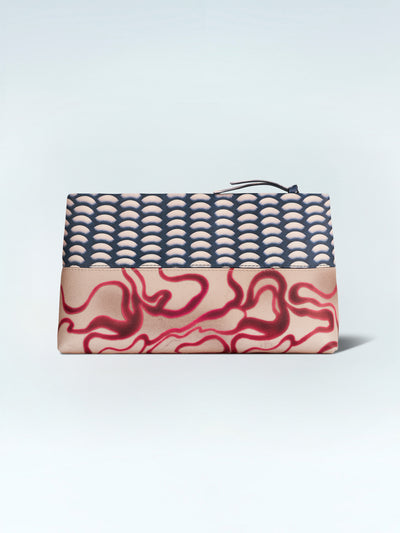 Clutch bag with geometric pattern on a light blue background - Dries Van Noten