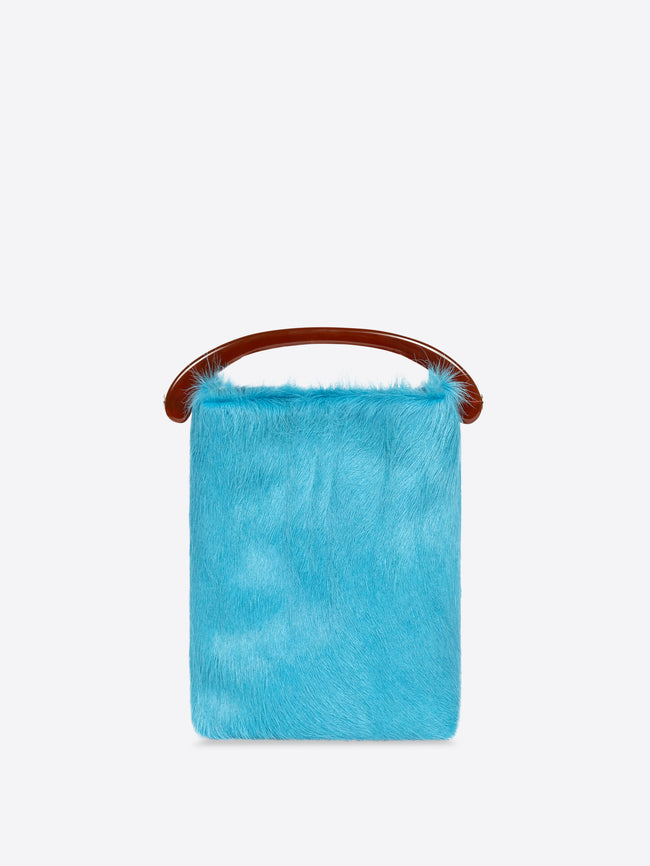 crossbody bag in <br>leather-trimmed calf hair