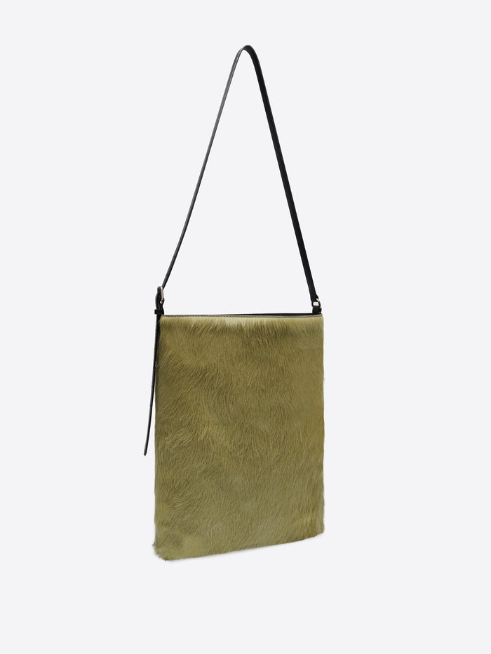 Tote bag in leather-trimmed calf hair