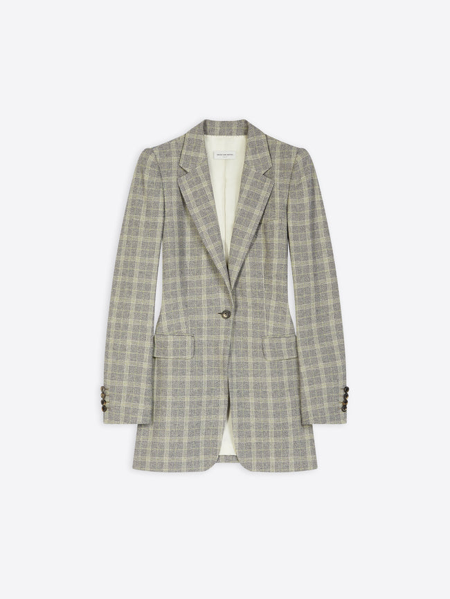 Checked fitted blazer