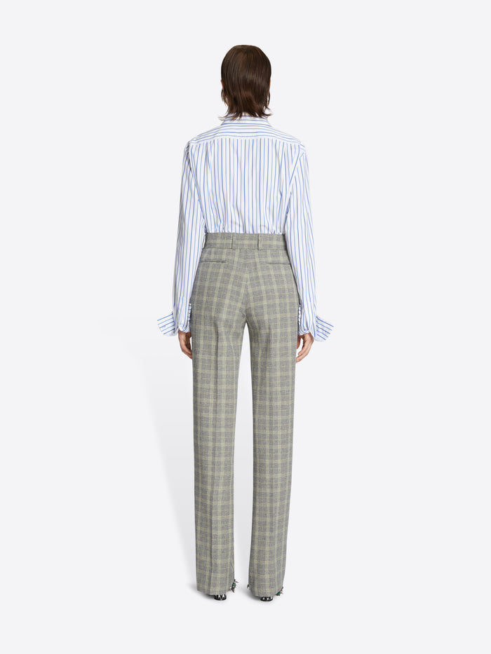 Belted checked pants