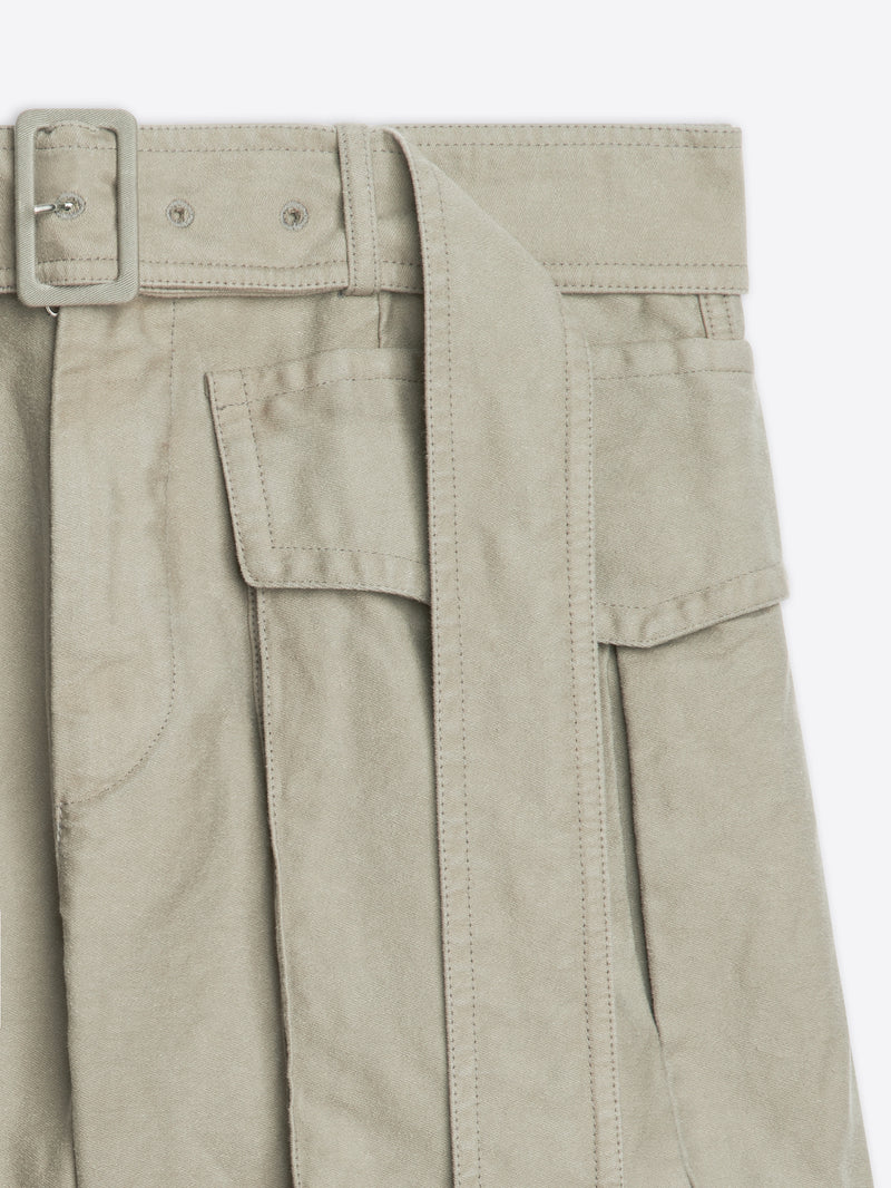 Belted cotton shorts