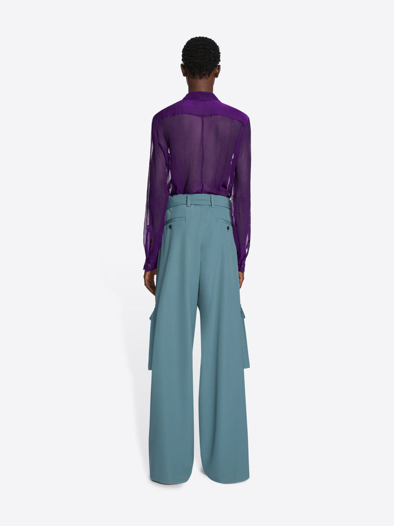 Wide belted pants