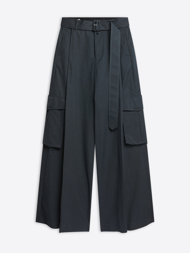 Wide belted pants