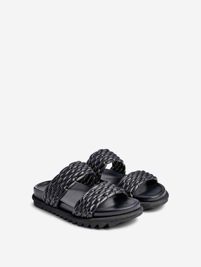 Braided leather sandals