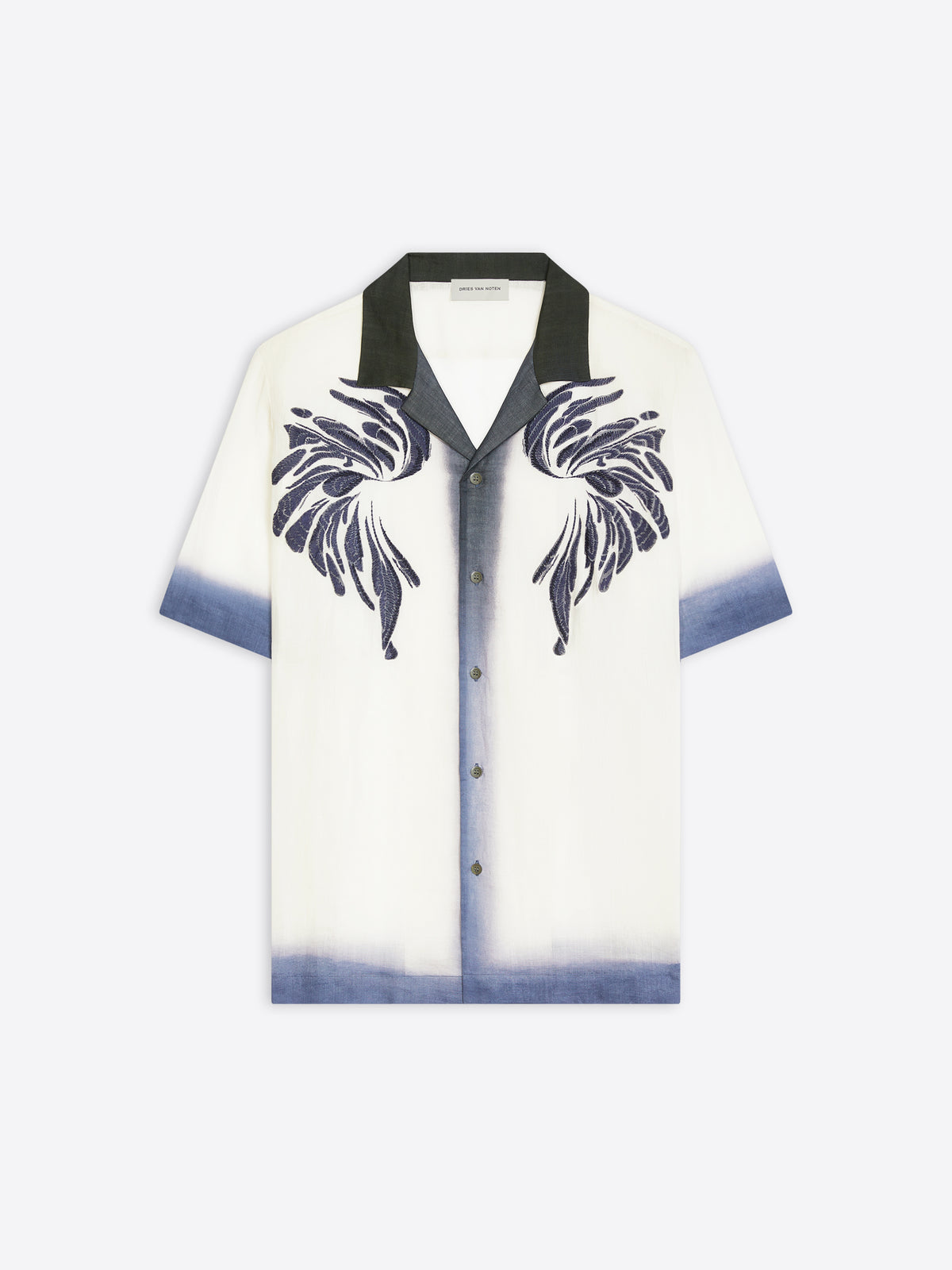 dries van noten Embroidered shirt navy