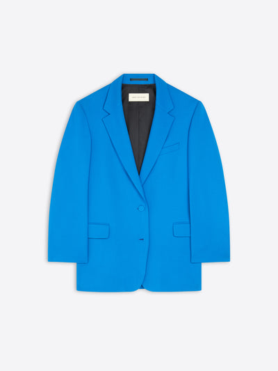Blue oversized wool blazer on a white background - Dries Van Noten