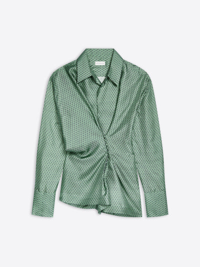 Mint green patterned shirt on a white background - Dries Van Noten