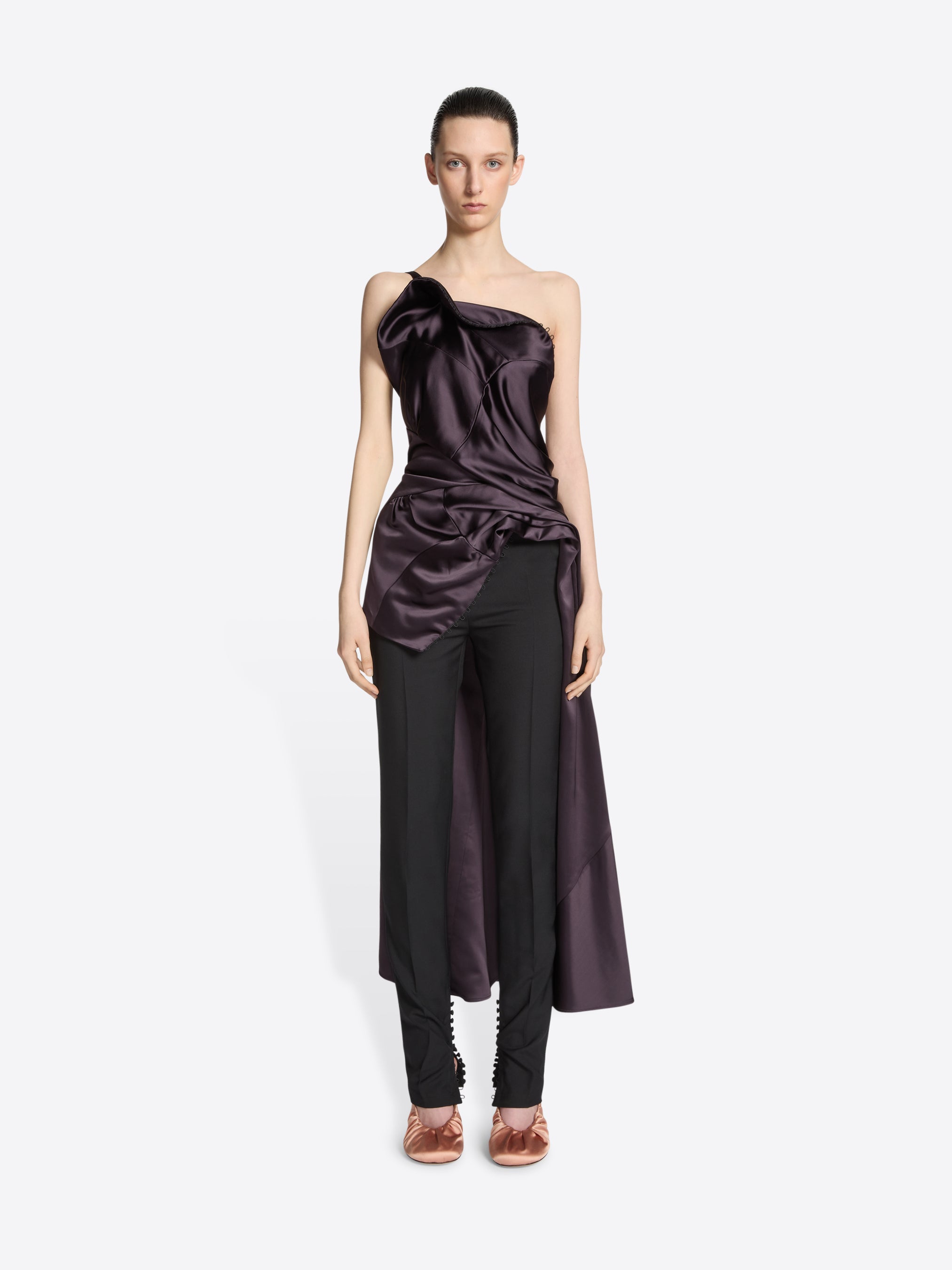 Draped viscose satin top - Autumn-Winter Women | Dries Van Noten