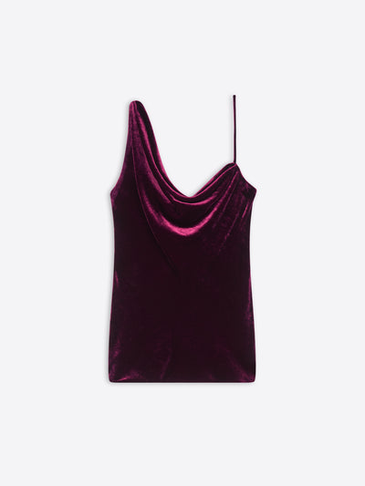 Violet velvet tank top on a white background - Dries Van Noten