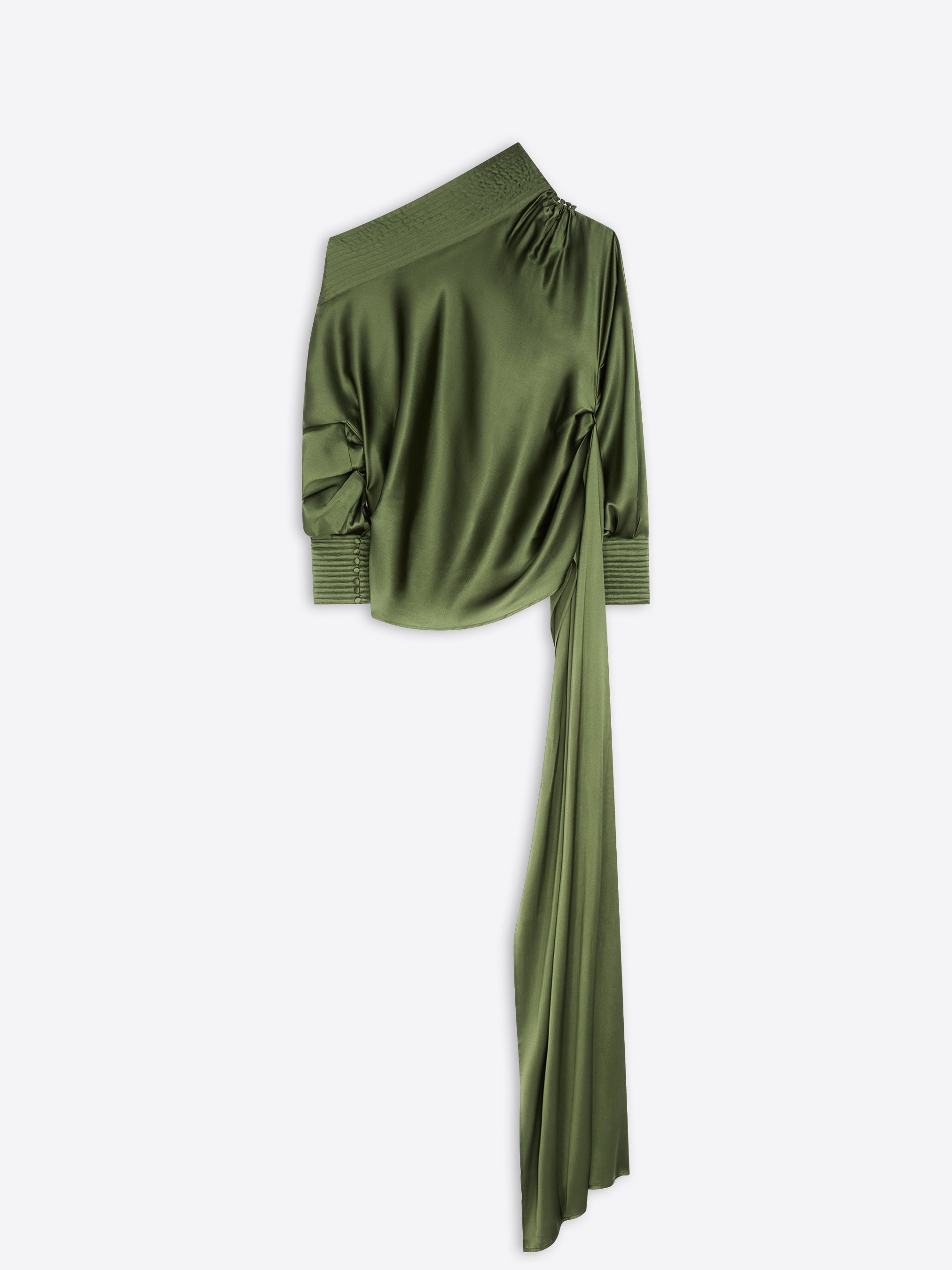 Draped silk satin shirt - Autumn-Winter Women | Dries Van Noten