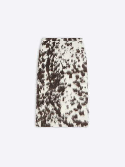 Skirt with a cow print pattern on a white background - Dries Van Noten