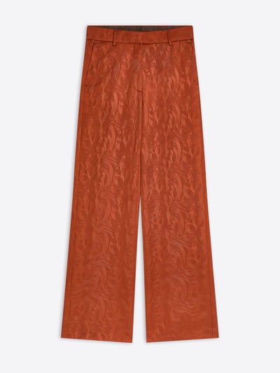 Rust coloured textured pants on a white background - Dries Van Noten