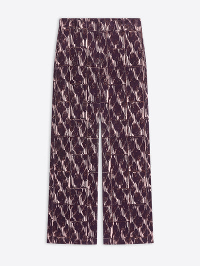 Burgundy patterned pants on a white background - Dries Van Noten