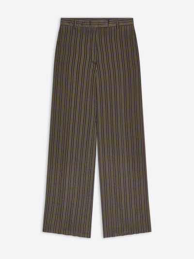 Brown striped pants on a white background - Dries Van Noten
