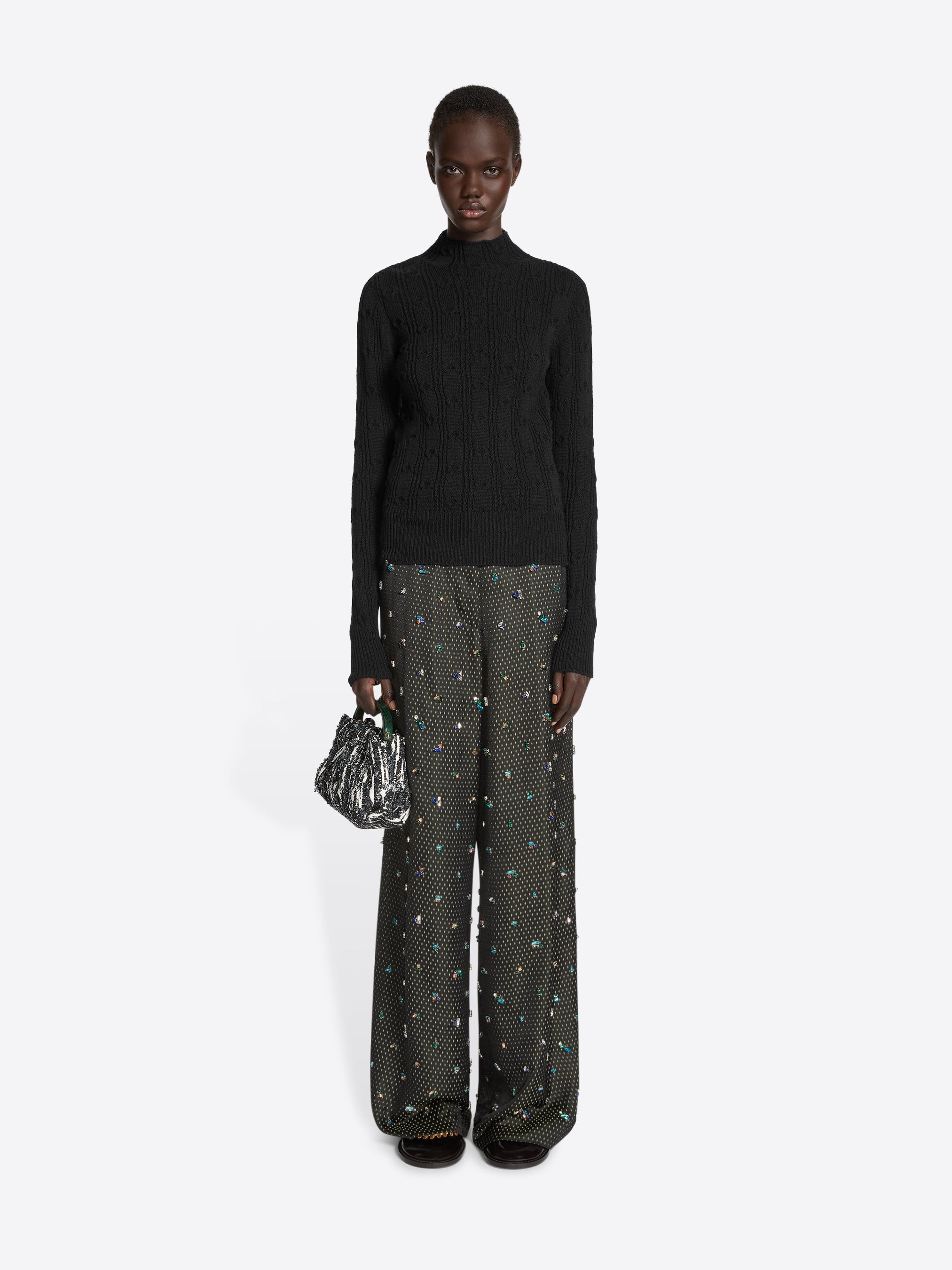 Embellished wide leg pants - Autumn-Winter Women | Dries Van Noten
