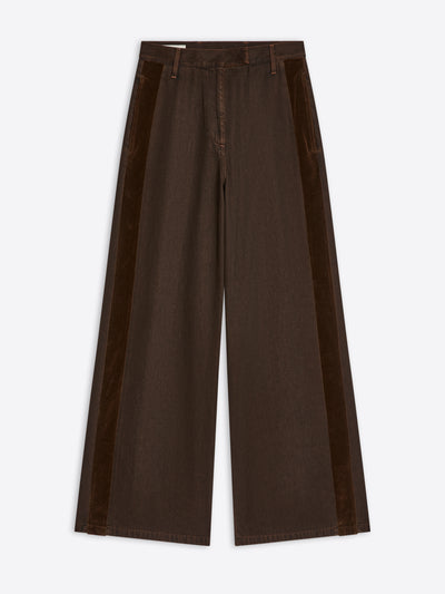 Brown wide-leg pants on a white background - Dries Van Noten