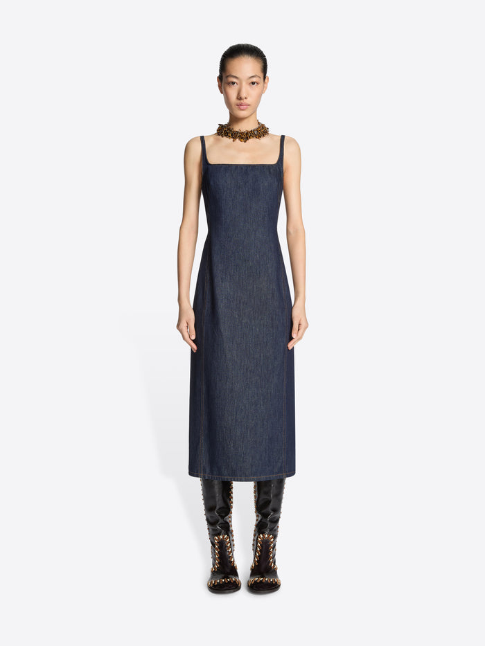 dries van noten denim dress Denim midi dress - dark denim