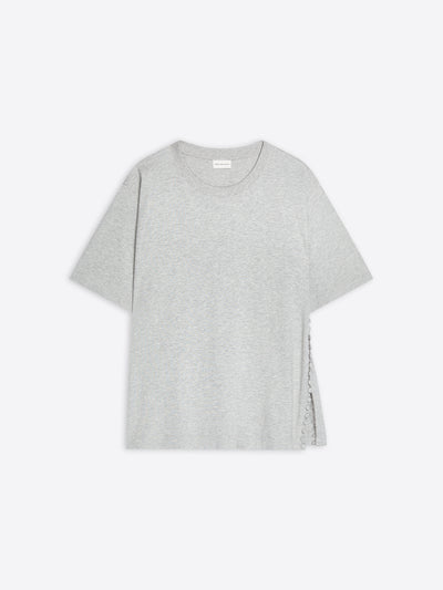 Gray t-shirt with slit on a white background - Dries Van Noten