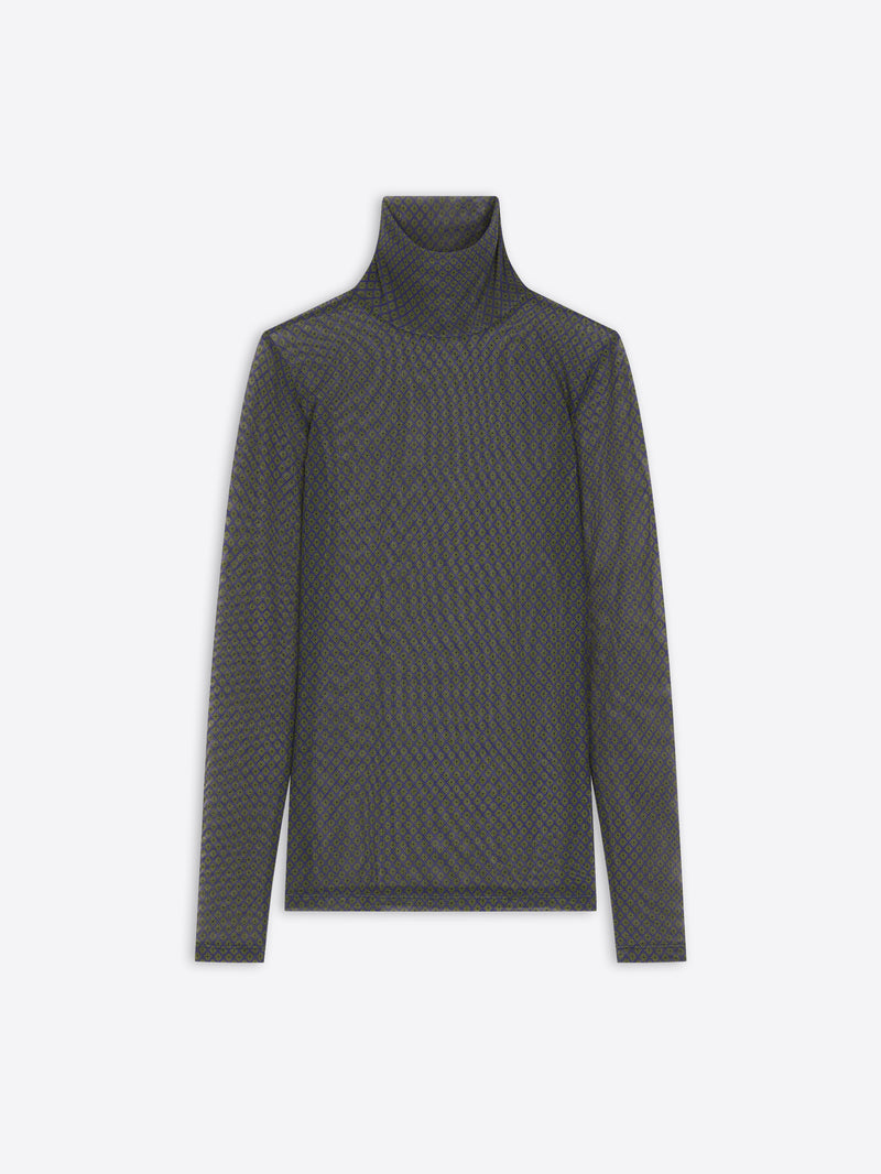 Gray turtleneck sweater on a white background