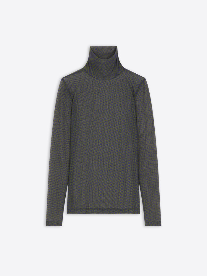 Gray turtleneck sweater on a white background