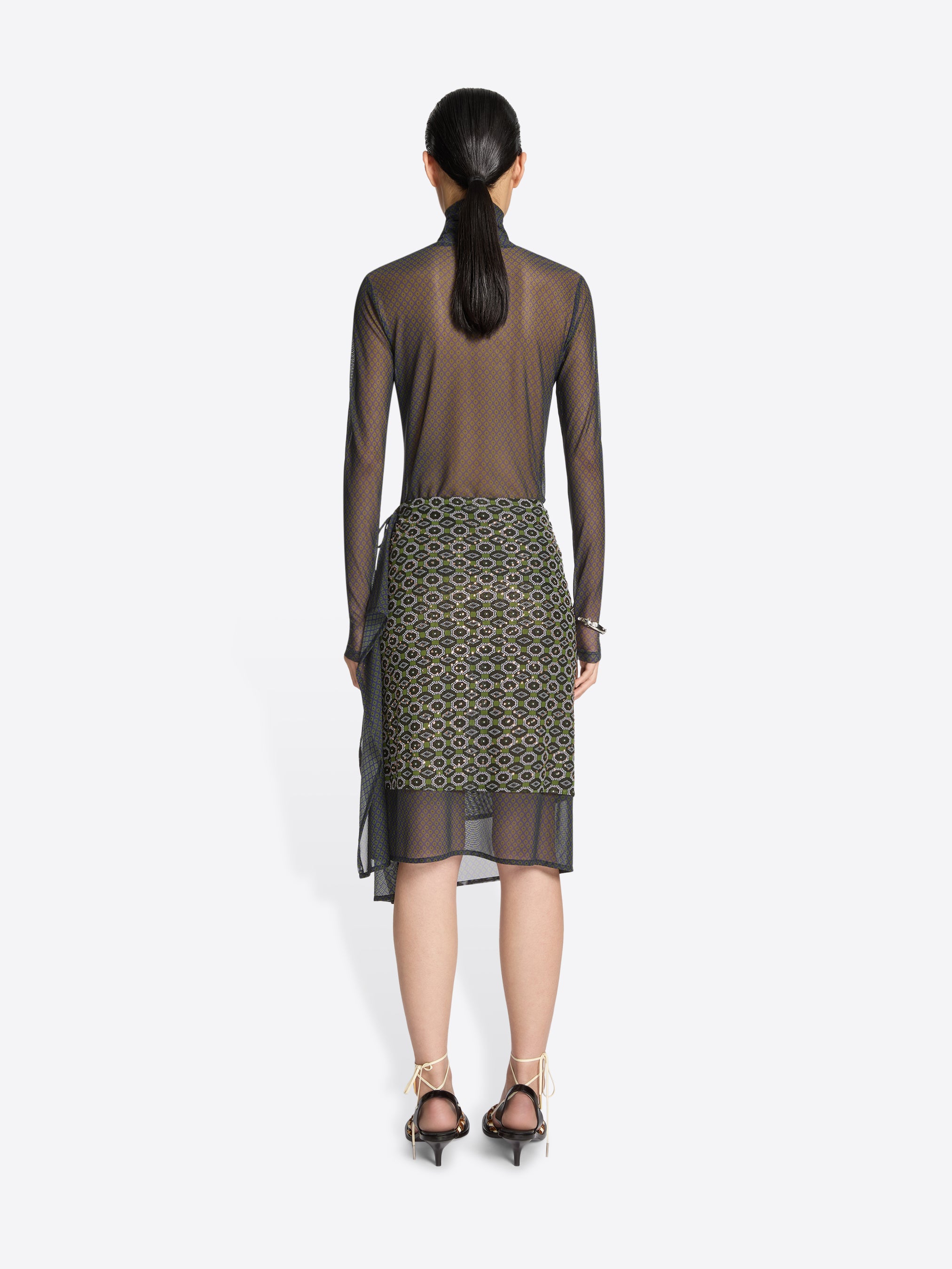 dries van noten ジャガードスカート High waisted jacquard