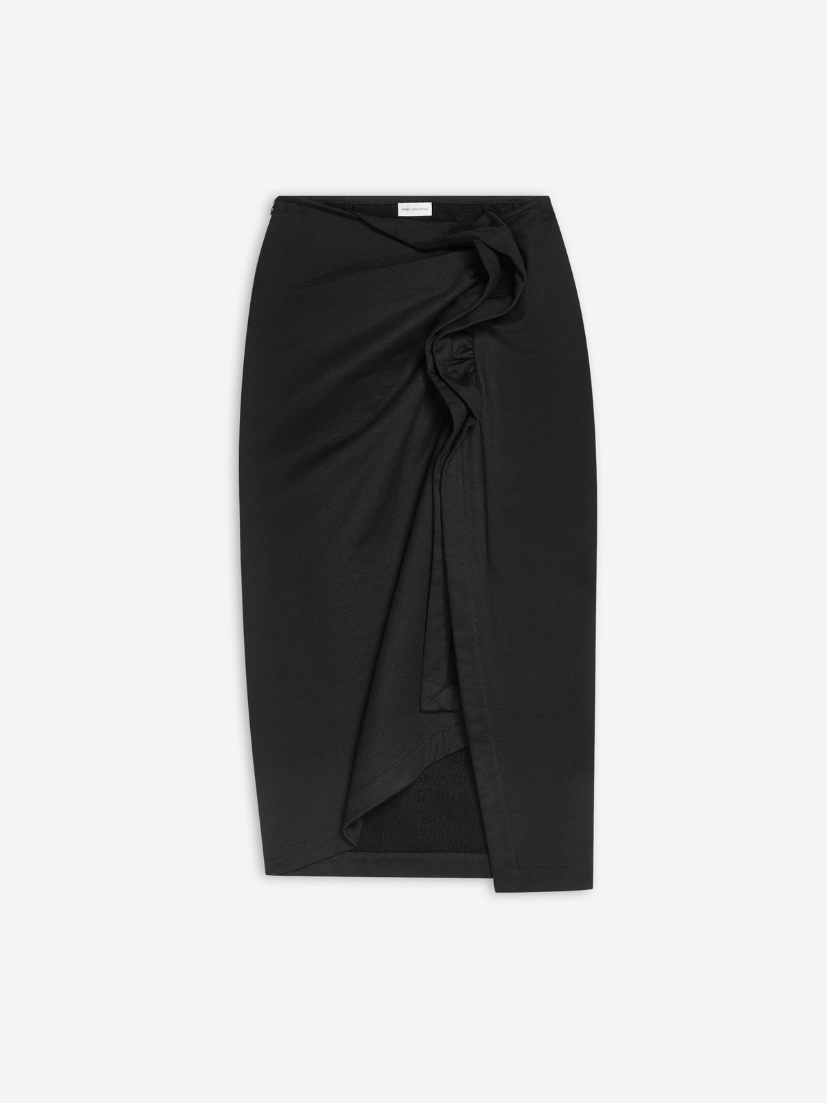Black skirt with a knot detail on a white background