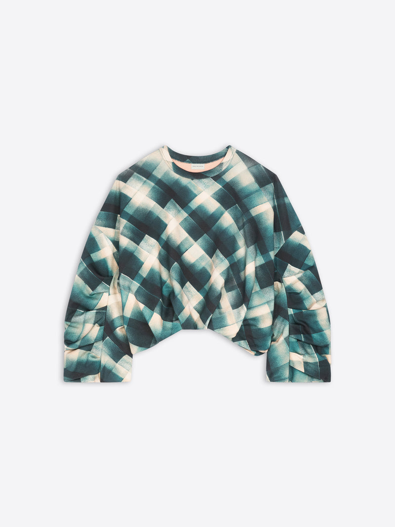 Sweatshirt with a geometric pattern on a white background