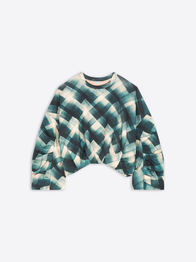 Sweatshirt with a geometric pattern on a white background - Dries Van Noten