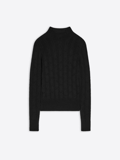 Black turtleneck sweater on a white background - Dries Van Noten