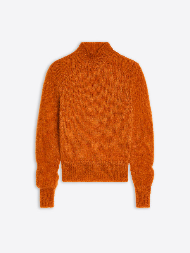 Orange sweater on a white background