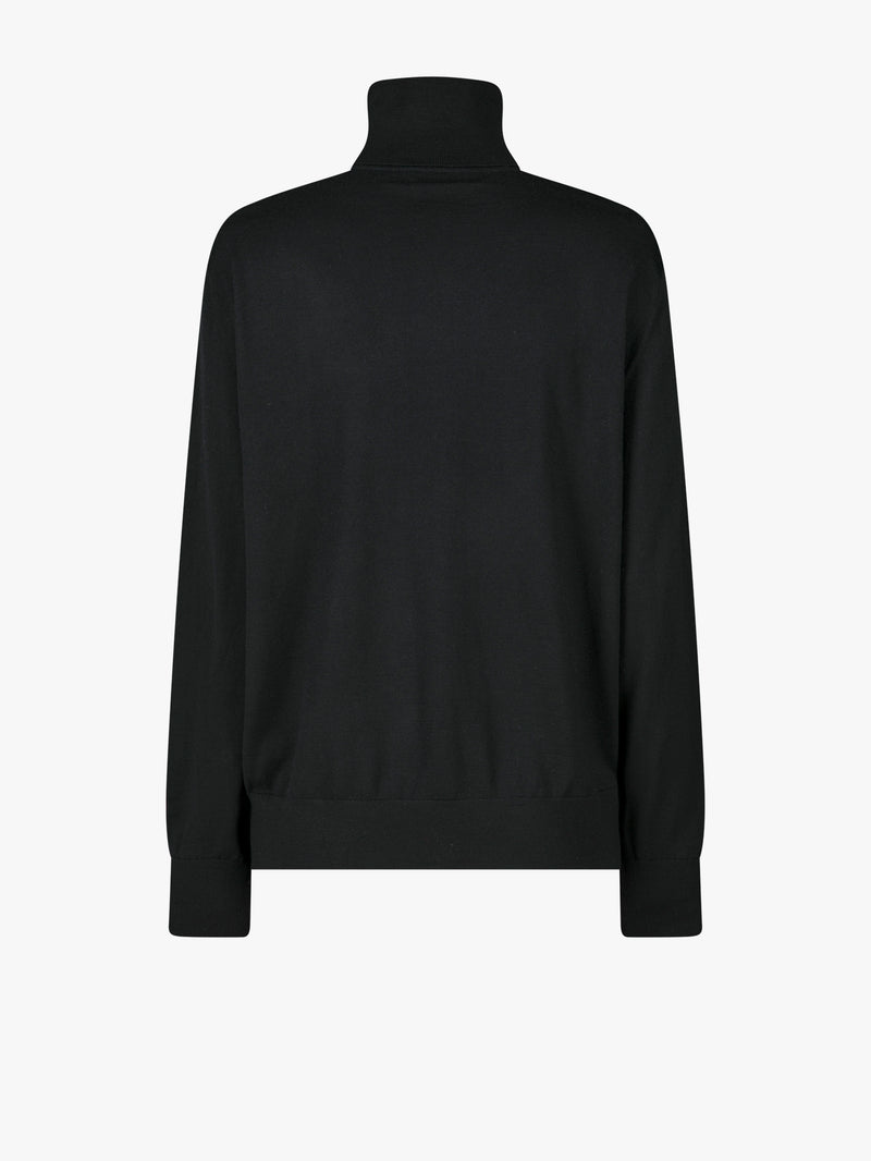 Black turtleneck sweater on a white background - Dries Van Noten