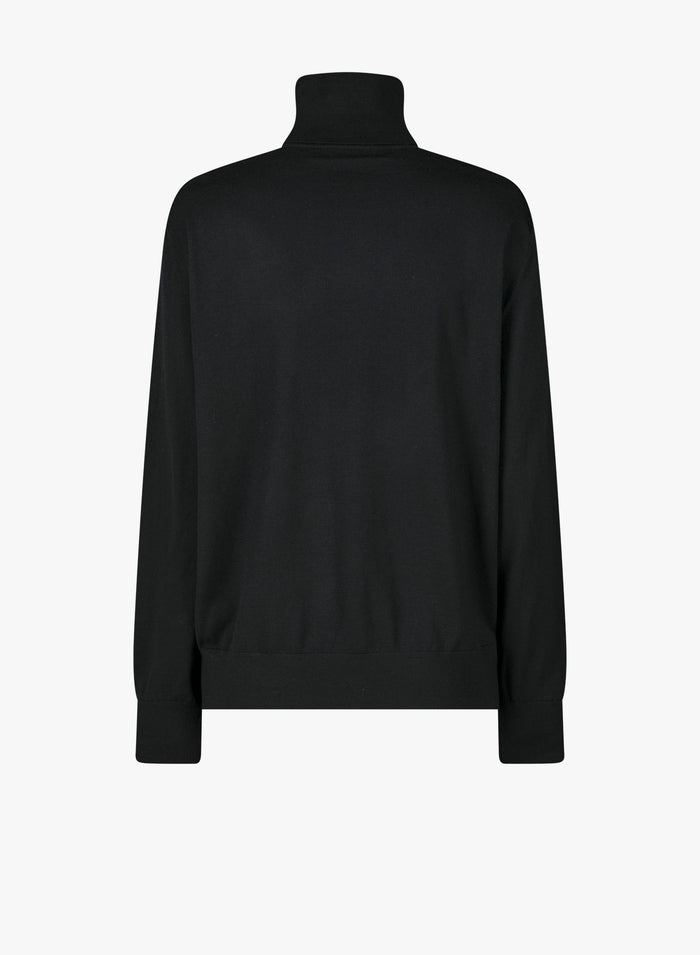 Black turtleneck sweater on a white background - Dries Van Noten