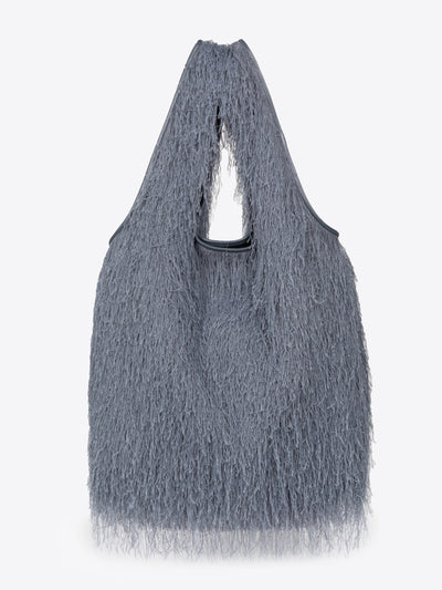 Gray textured bag on a white background - Dries Van Noten