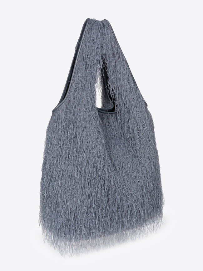 Gray textured bag on a white background