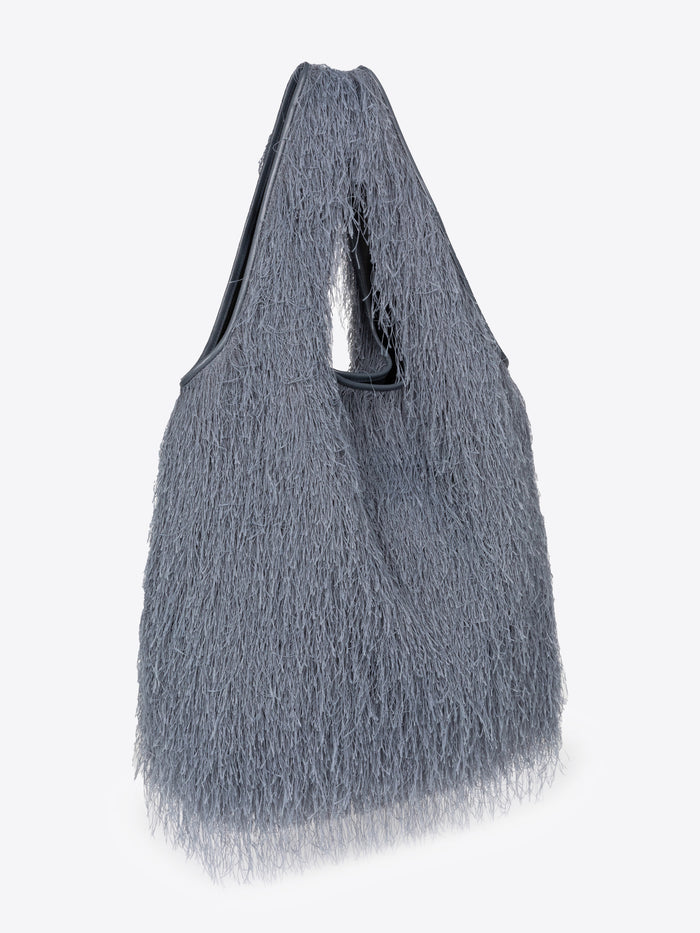 Gray textured bag on a white background