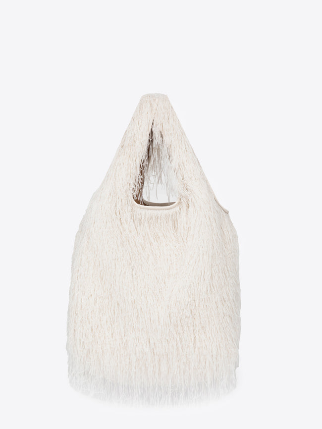 White textured bag on a white background