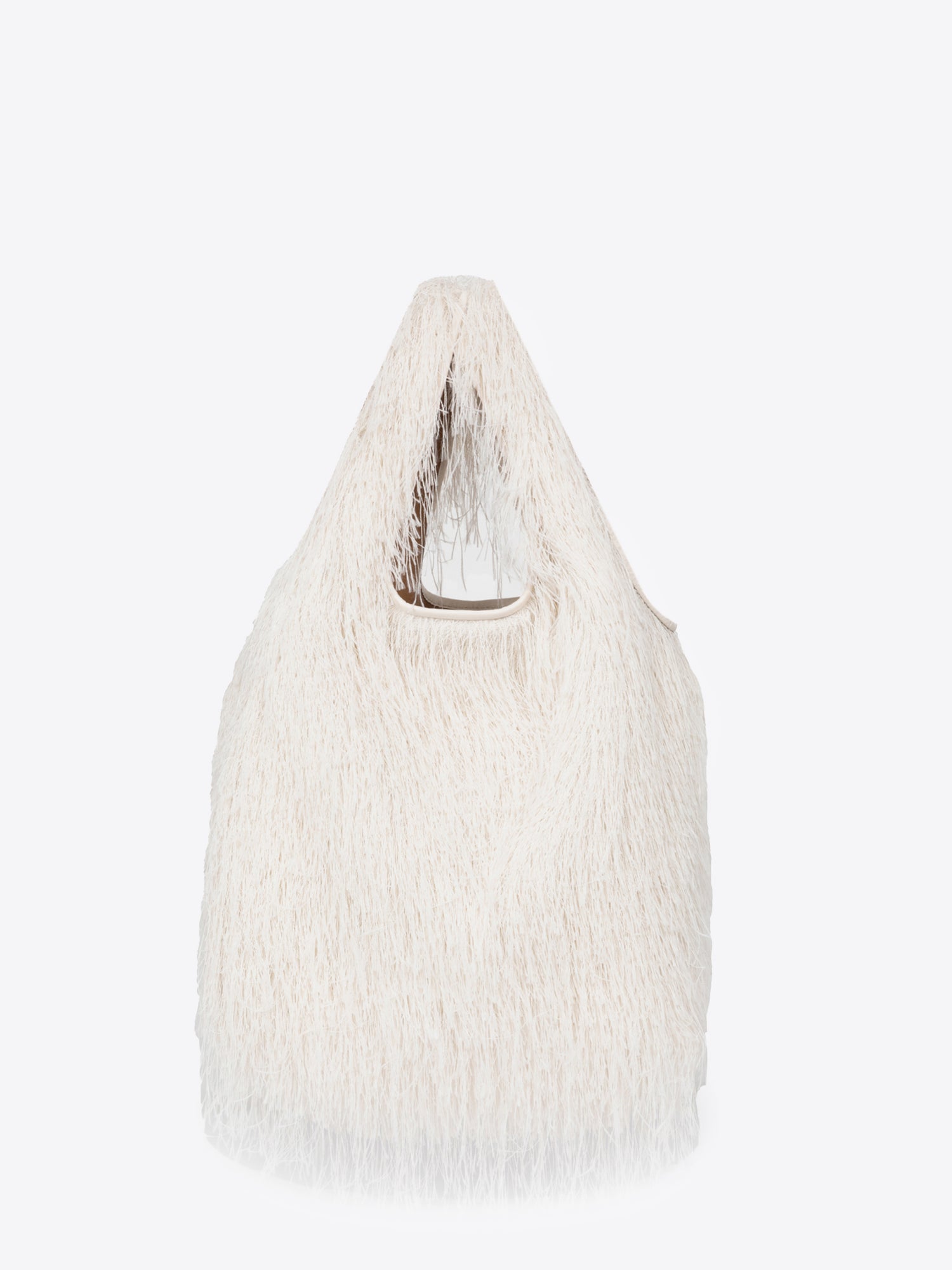 White textured bag on a white background