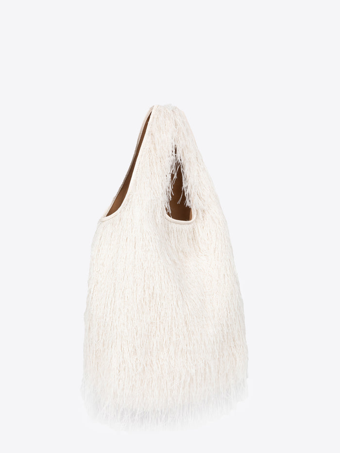 White knit sweater on a white background