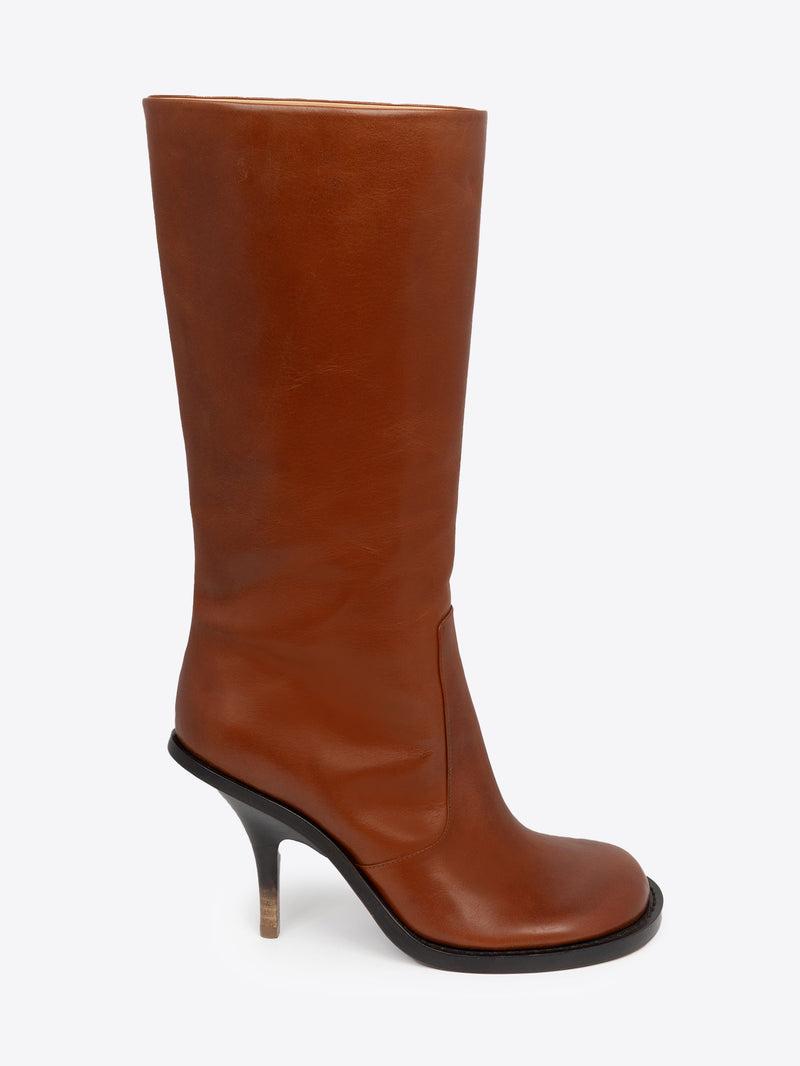 Round-toe leather boots Autumn-Winter Women Dries Van Noten