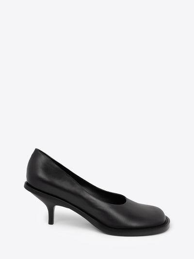 Black high-heeled shoe on a white background - Dries Van Noten