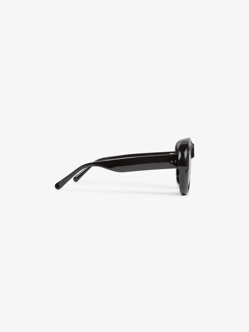 Black sunglasses on a white background