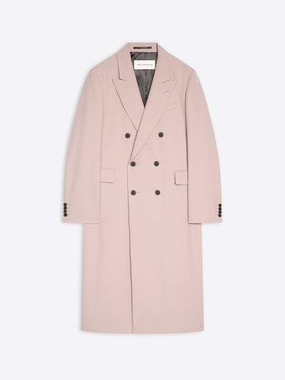 Lilac overcoat with black buttons on a white background - Dries Van Noten