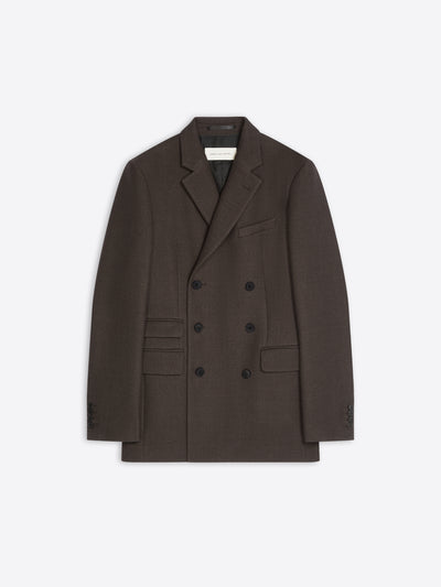 Dark brown, regular fit wool blazer on a white background - Dries Van Noten