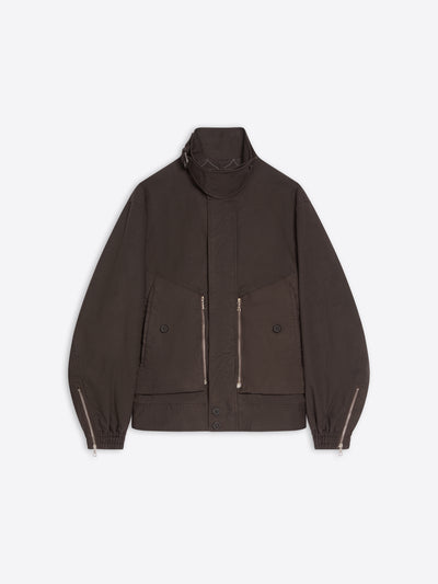 Brown overdyed shell jacket on a white background - Dries Van Noten