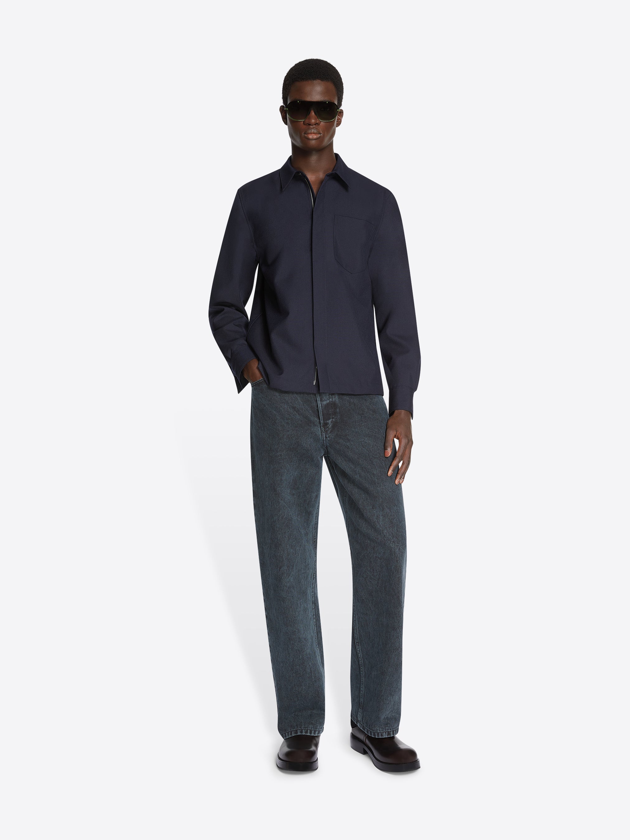 Cotton zip shirt - Autumn-Winter Men | Dries Van Noten