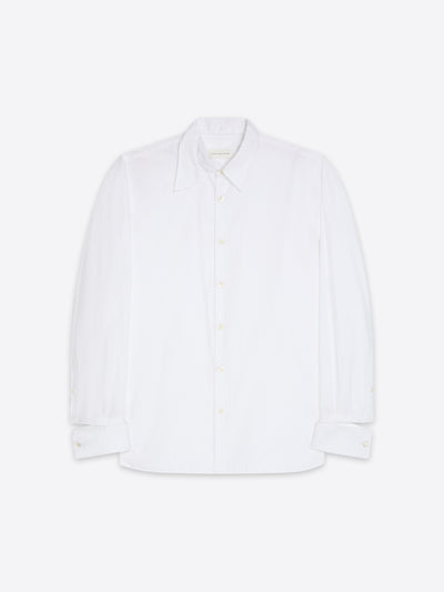 White, adjustable cotton shirt on a white background - Dries Van Noten